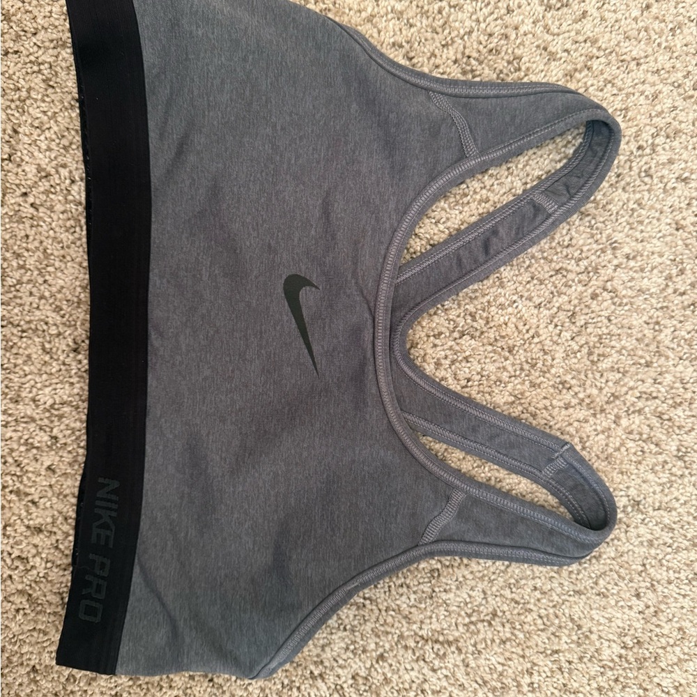 Nike Pro Charcoal and Black Sports Bra